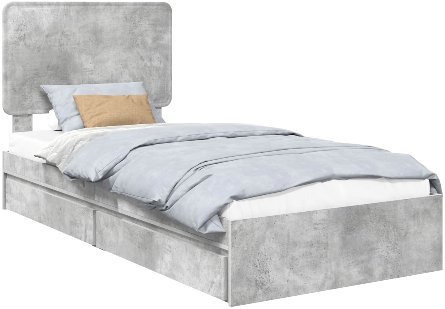 vidaXL Aufbewahrungsbett Beton Grau 75x190 cm Holzwerkstoff 3412738 Bild 1