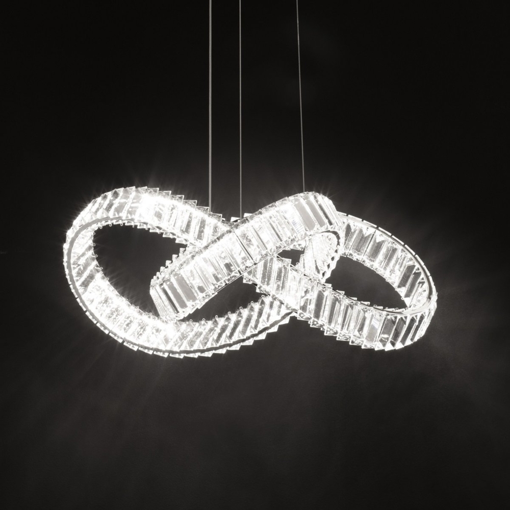 Nova Luce 9019723 CONCETO LED Pendelleuchte 60cm 3500K Chrom Kristall Bild 1