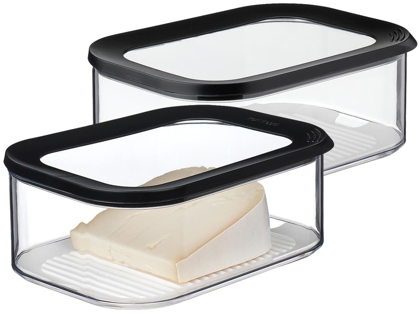 Mepal MODULA Käsedose Aufschnittdose 2000 ml 2er Set schwarz Bild 1