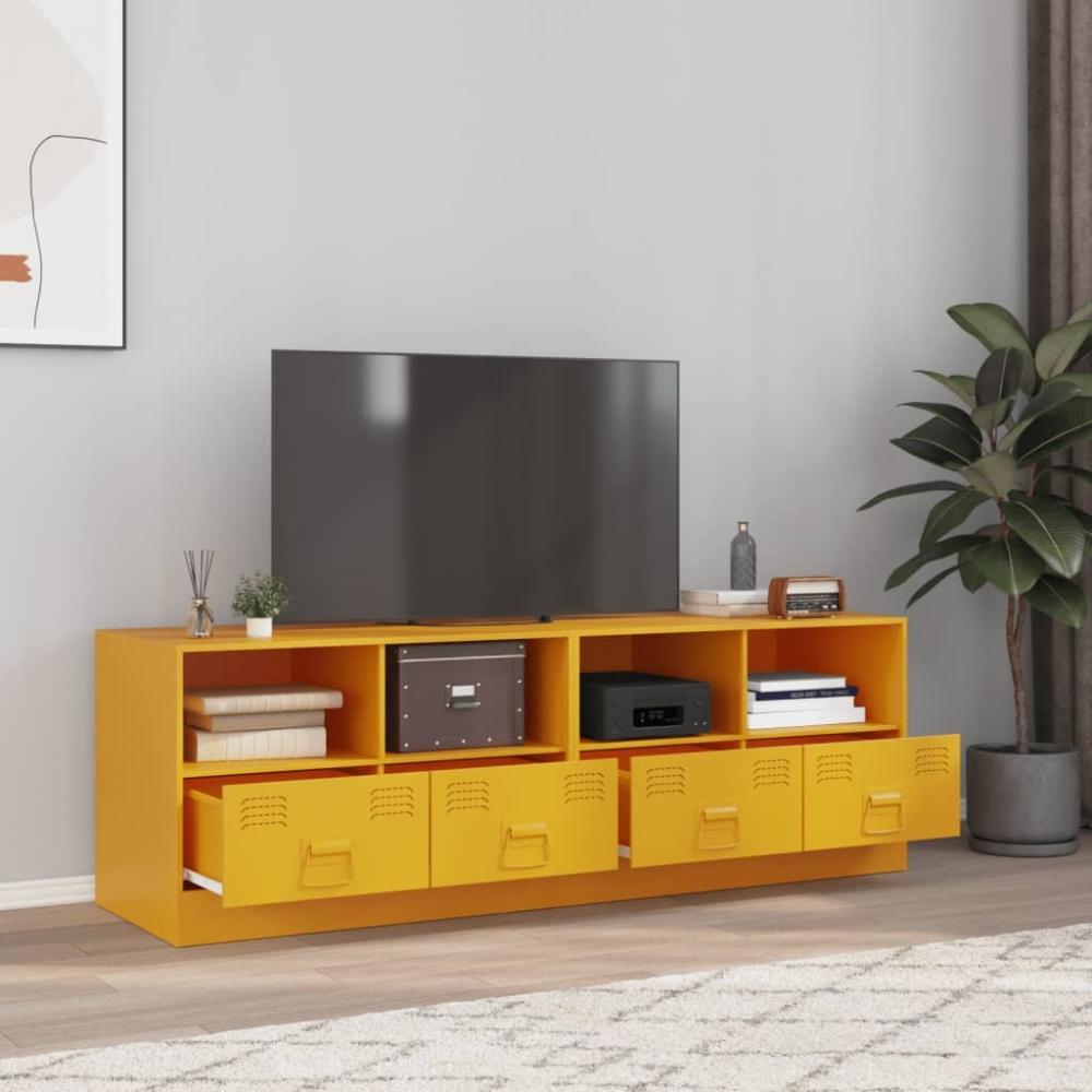 vidaXL TV-Schränke 2 Stk. Senfgelb 67x39x44 cm Stahl 841746 Bild 1