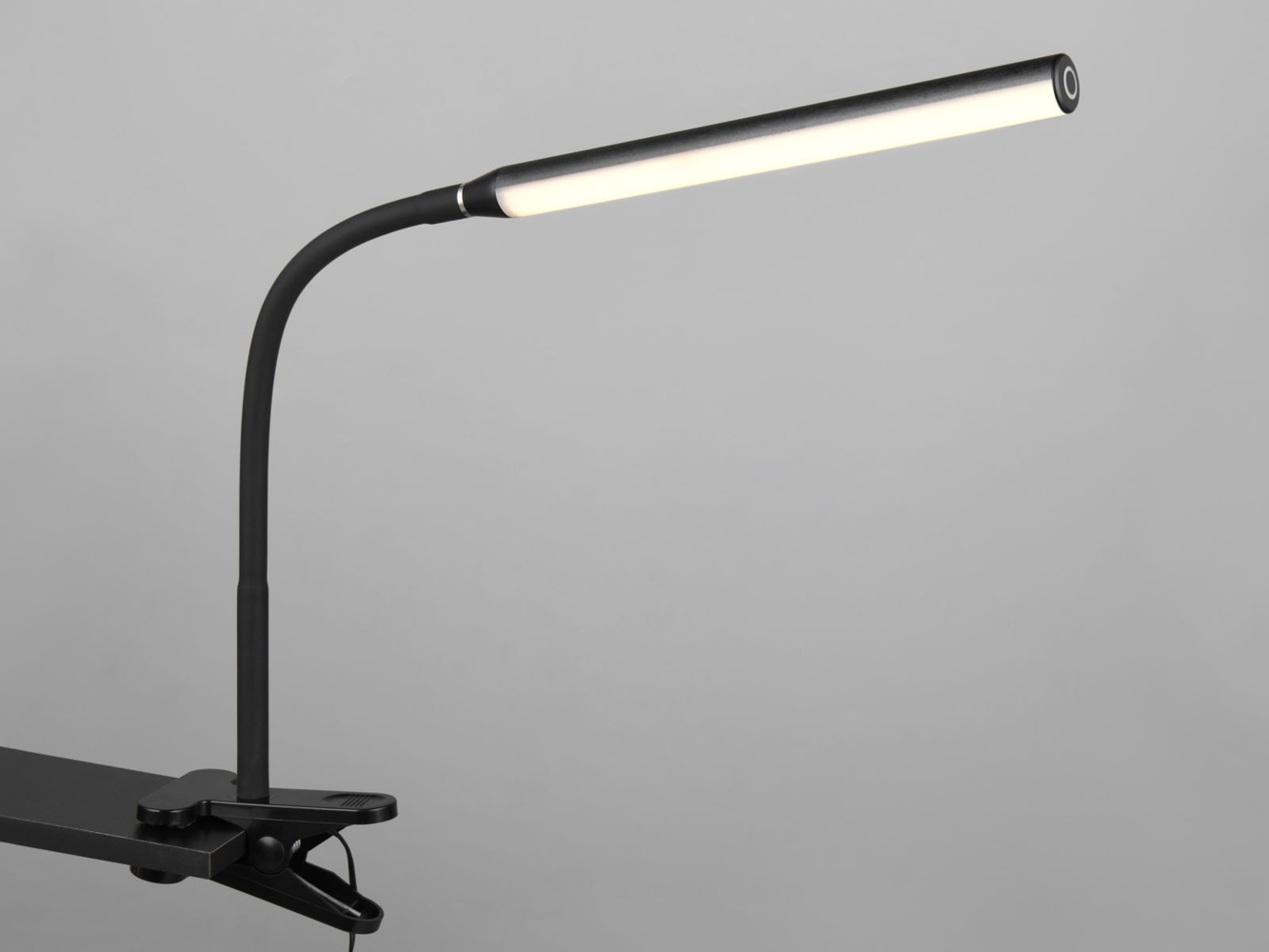 LED Klemmleuchte NEVADA Schwarz dimmbar & 3 Lichtfarben, Höhe 38-69cm Bild 1