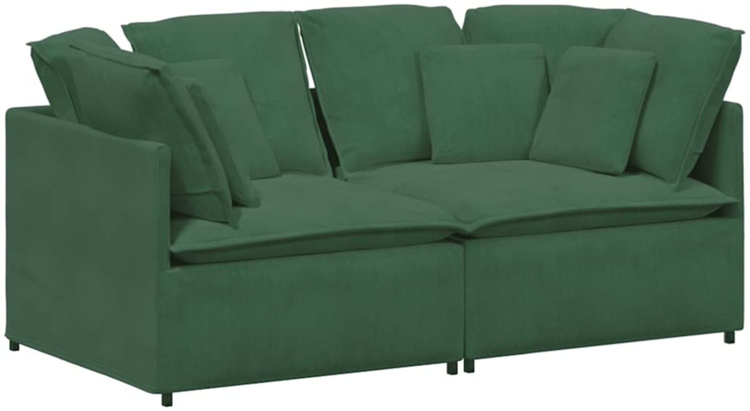 vidaXL Modulares Sofa mit Kissen Cordstoff Dunkelgrün 3321262 Bild 1