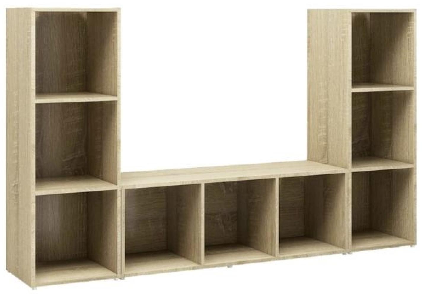 vidaXL TV-Schränke 3 Stk. Sonoma-Eiche 107x35x37 cm Holzwerkstoff 3079964 Bild 1