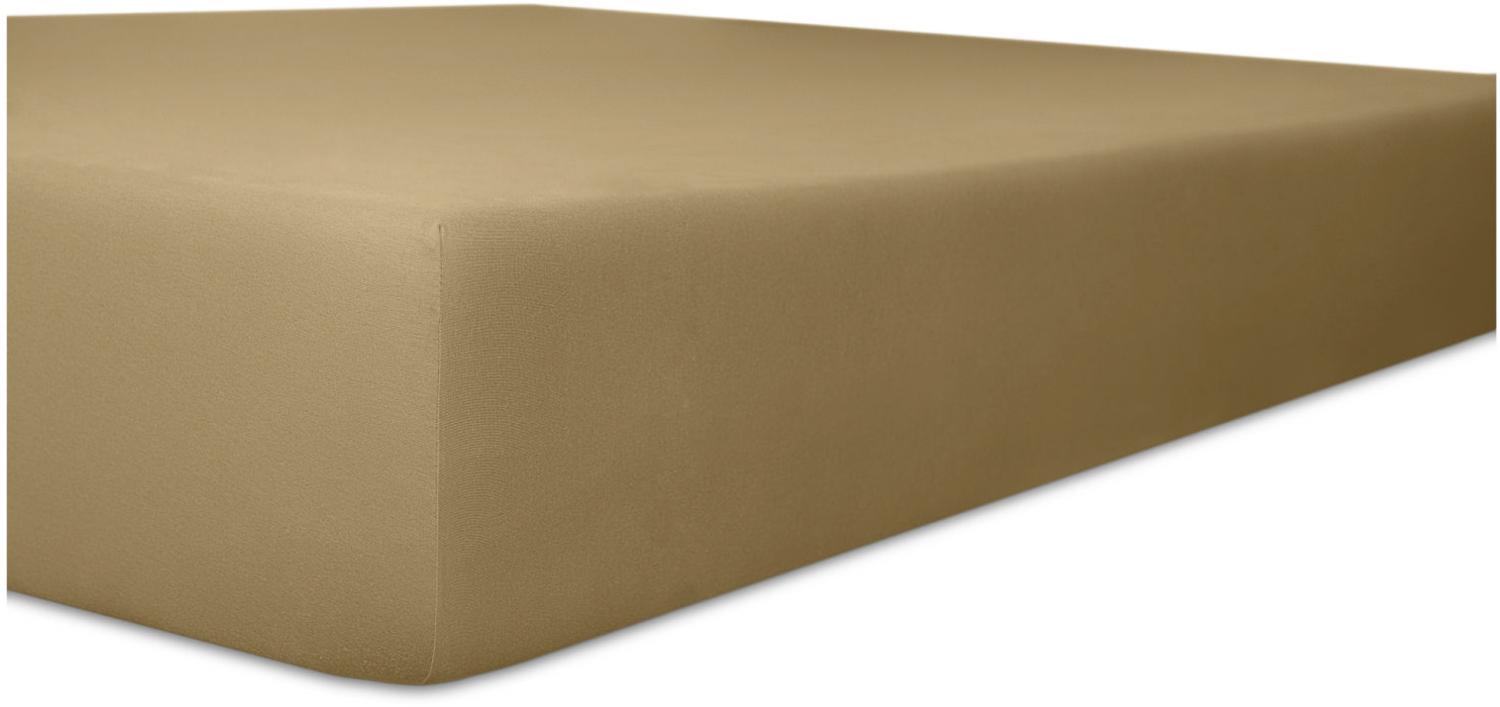 Kneer Vario-Stretch Spannbetttuch one für Topper 4-12 cm Höhe Qualität 22 Farbe toffee 90x200 cm Bild 1