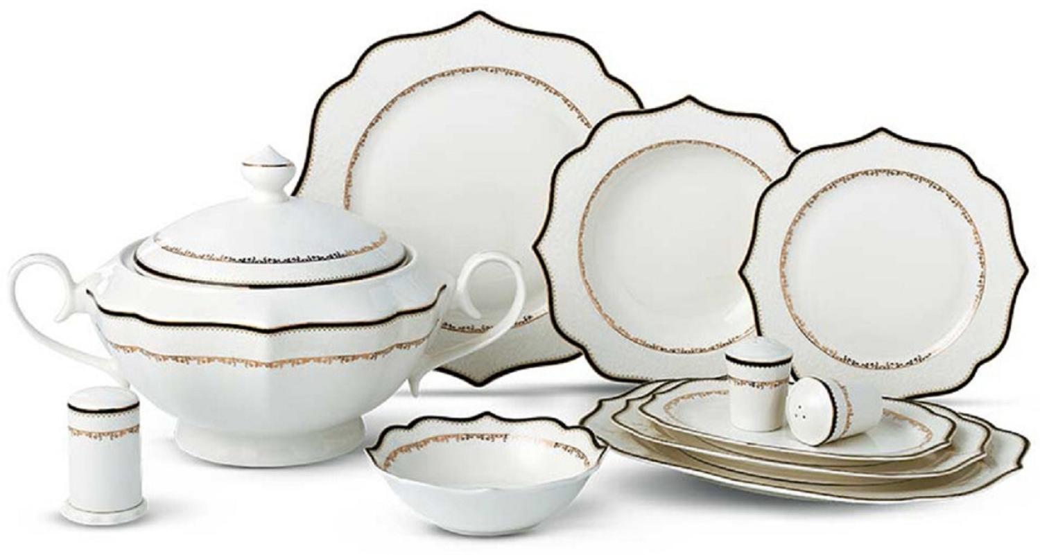 Erhabene Eleganz: Unser königliches Knochenporzellan-Dinner-Set Serie Ameja - 60-teilig für opulente Tischarrangements Bild 1