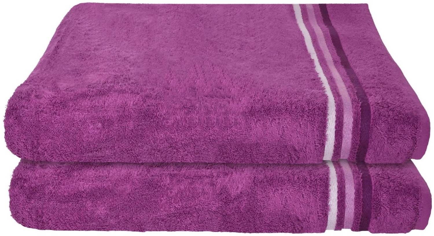 Schiesser Duschtuch Skyline Color, 2er Set, mit Webbordüre, 100% Baumwolle Violett Bild 1