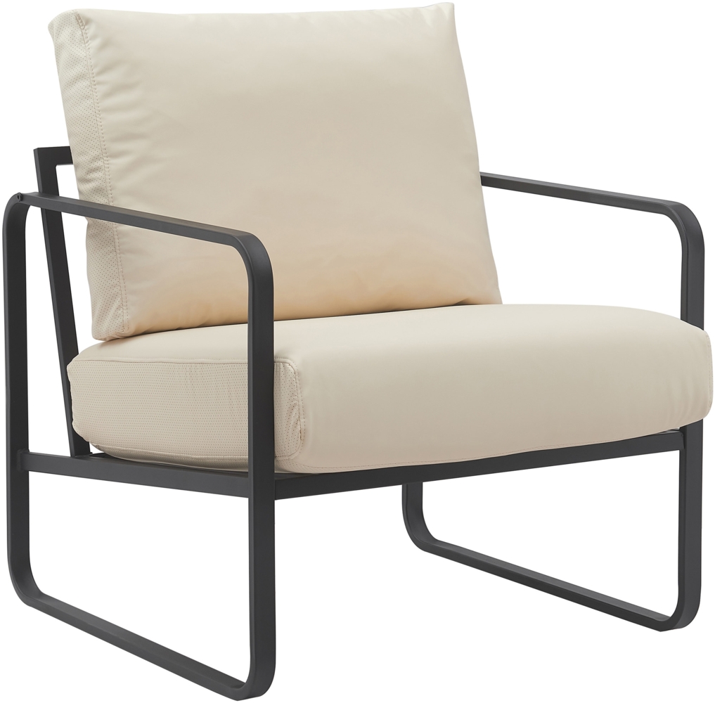 CLP Lounger Manea mit Metallgestell,creme Kunstleder Bild 1