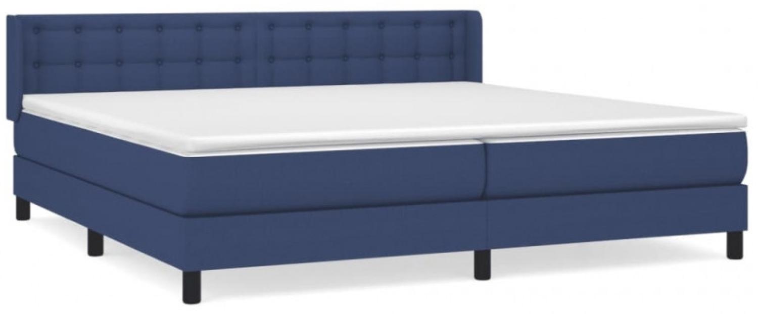 Boxspringbett mit Matratze Stoff Blau 200 x 200 cm, Härtegrad: H2 [3130063] Bild 1