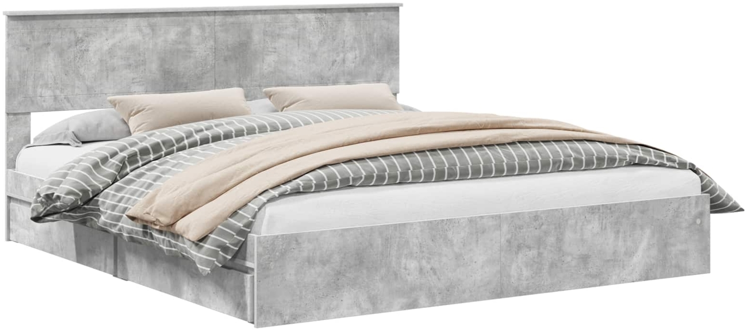 vidaXL Aufbewahrungsbett Beton Grau 180x200 cm Holzwerkstoff 3410773 Bild 1