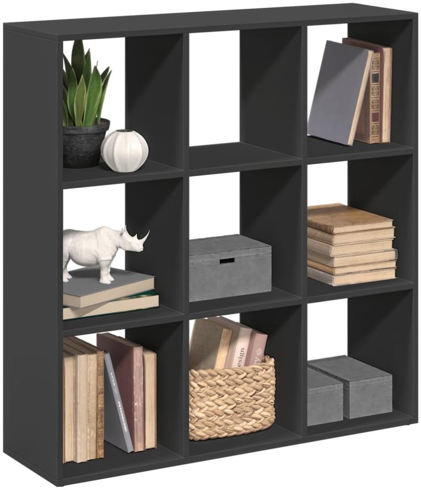 vidaXL Raumteiler-Bücherregal Schwarz 102x29x103,5 cm Holzwerkstoff 858040 Bild 1