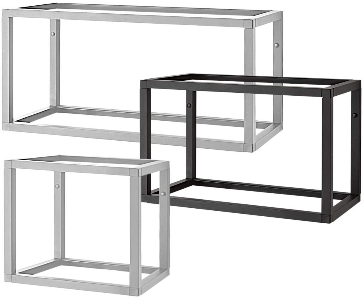 Aluments Quader-Rack Regal in EDELSTAHLOPTIK mit 45 cm Höhe und 90 cm Breite / Regalsystem / Modulregal Bild 1