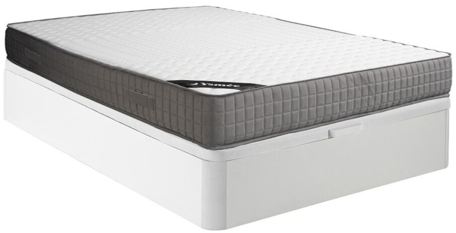 Vente-unique - Set aus Bettgestell mit Bettkasten + Schaumstoffmatratze - 160 x 200 cm - 11-Zonen-Memory-Schaum-Auflage - Stärke 22 cm - Weiß - DANEVO von YSMÉE Bild 1
