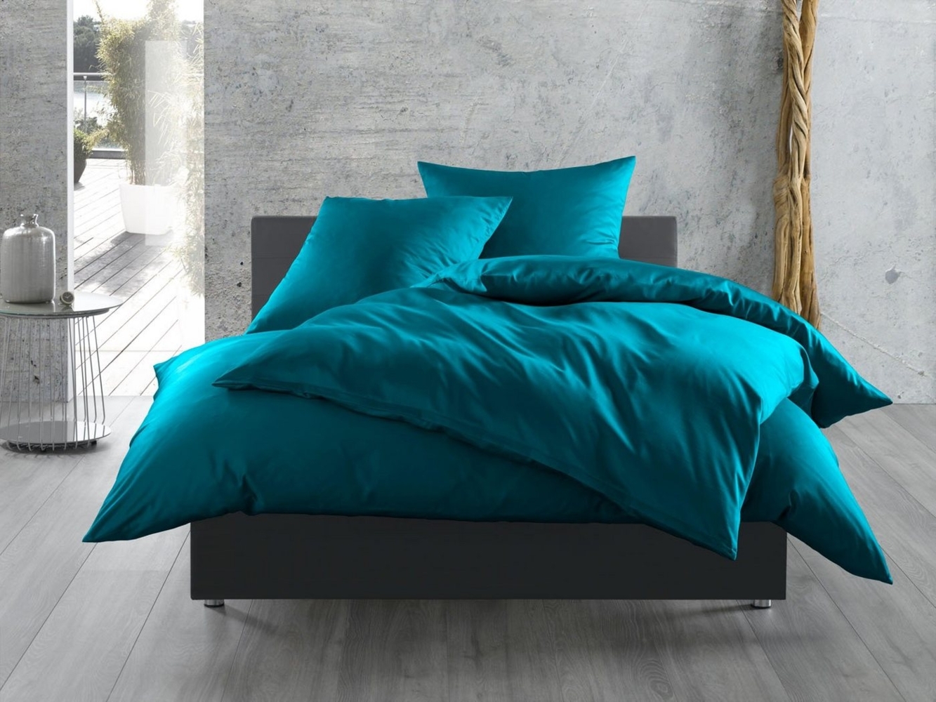 BETTWAESCHE-MIT-STIL Bettwäsche Mako Satin Bettwäsche uni einfarbig, Mako-Satin, 2 teilig Bild 1