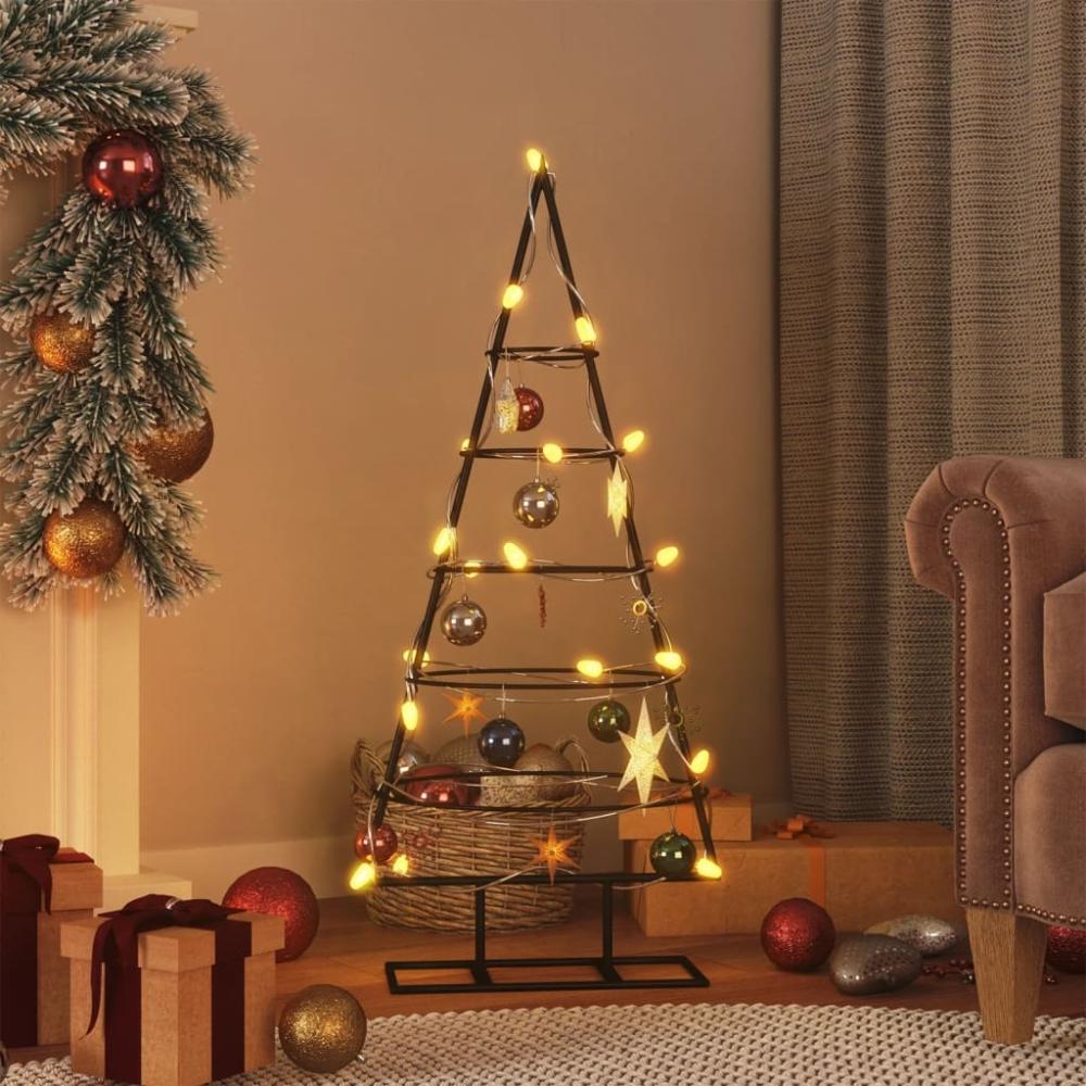 vidaXL Metall-Weihnachtsbaum für Dekorationen Schwarz 90 cm 359589 Bild 1