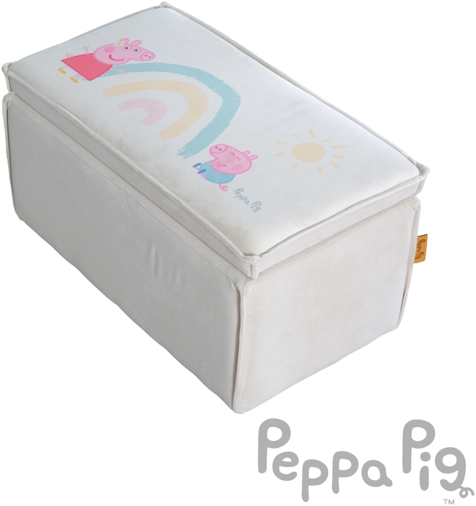 roba Kinderbank im Peppa Pig Design - Polsterhocker rechteckig - Beige / Rosa Bild 1