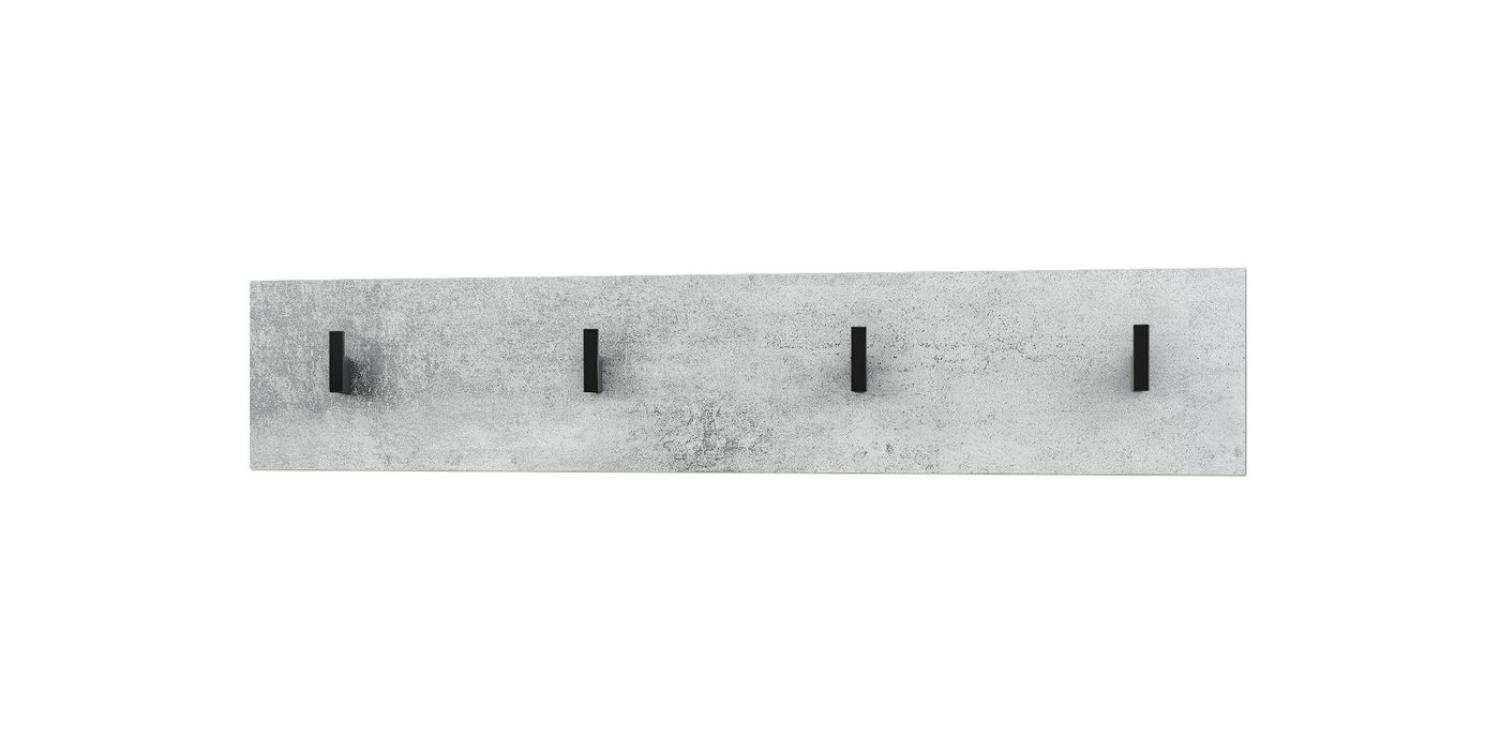 Vladon Garderobenpaneel Linea (Wandgarderobe, mit 4 Kleiderhaken), Beton Oxid Optik (72 x 14,5 x 3,5 cm) Bild 1