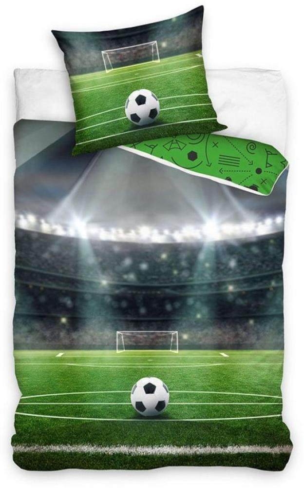 Carbotex Jugendbettwäsche Fußball Bettwäsche 135 x 200 cm Bild 1