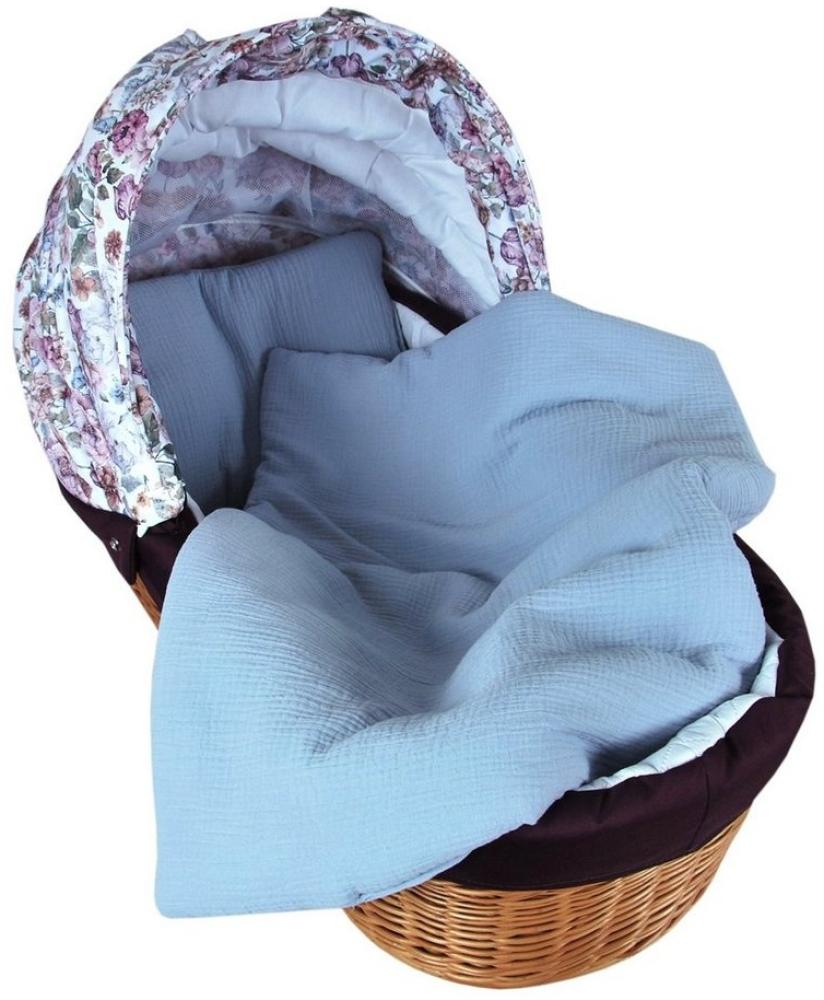 Babydecke BabyLux Babydecke Musselin Kinderwagendecke Kuscheldecke 75x60cm MPM, BabyLux, Blau Bild 1