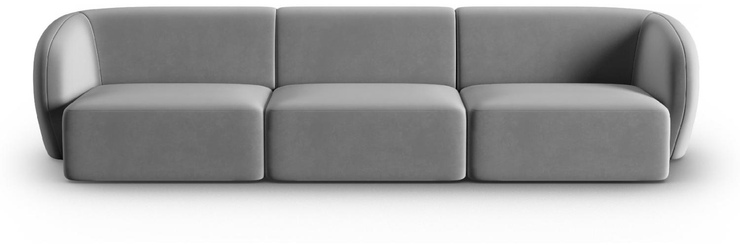 Micadoni Modulares Sofa Shane 3-Sitzer Samtstoff Grau Bild 1