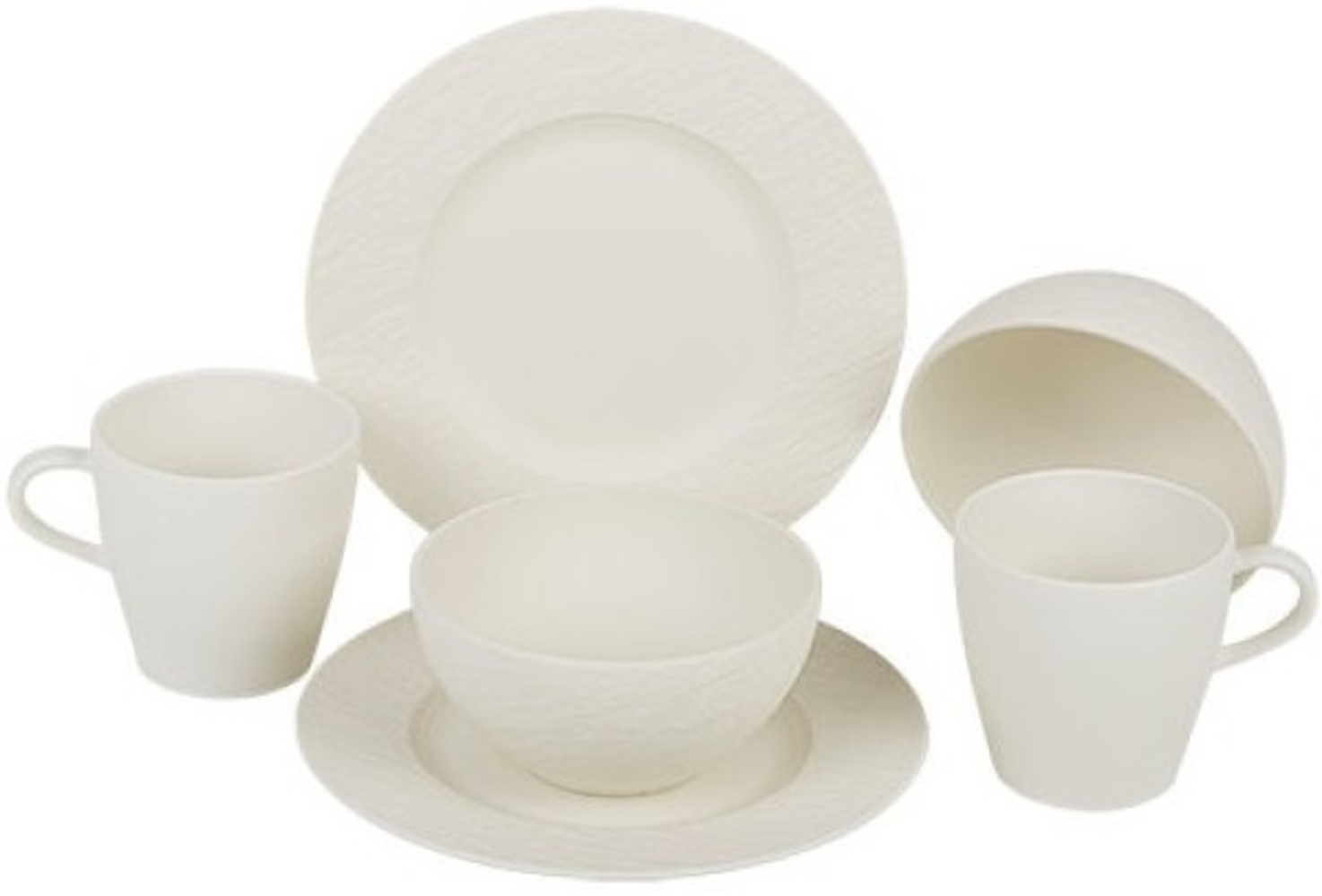 Villeroy & Boch Manufacture Rock Blanc Frühstücks-Set für 2 Personen / 6 Teile Bild 1