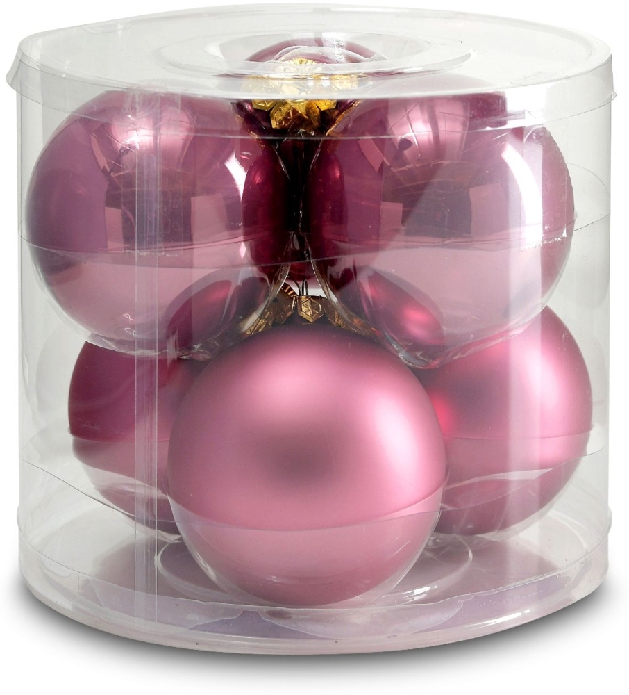 casa NOVA Weihnachtskugel-Box VINTAGEROSA D 8 cm rosa Bild 1