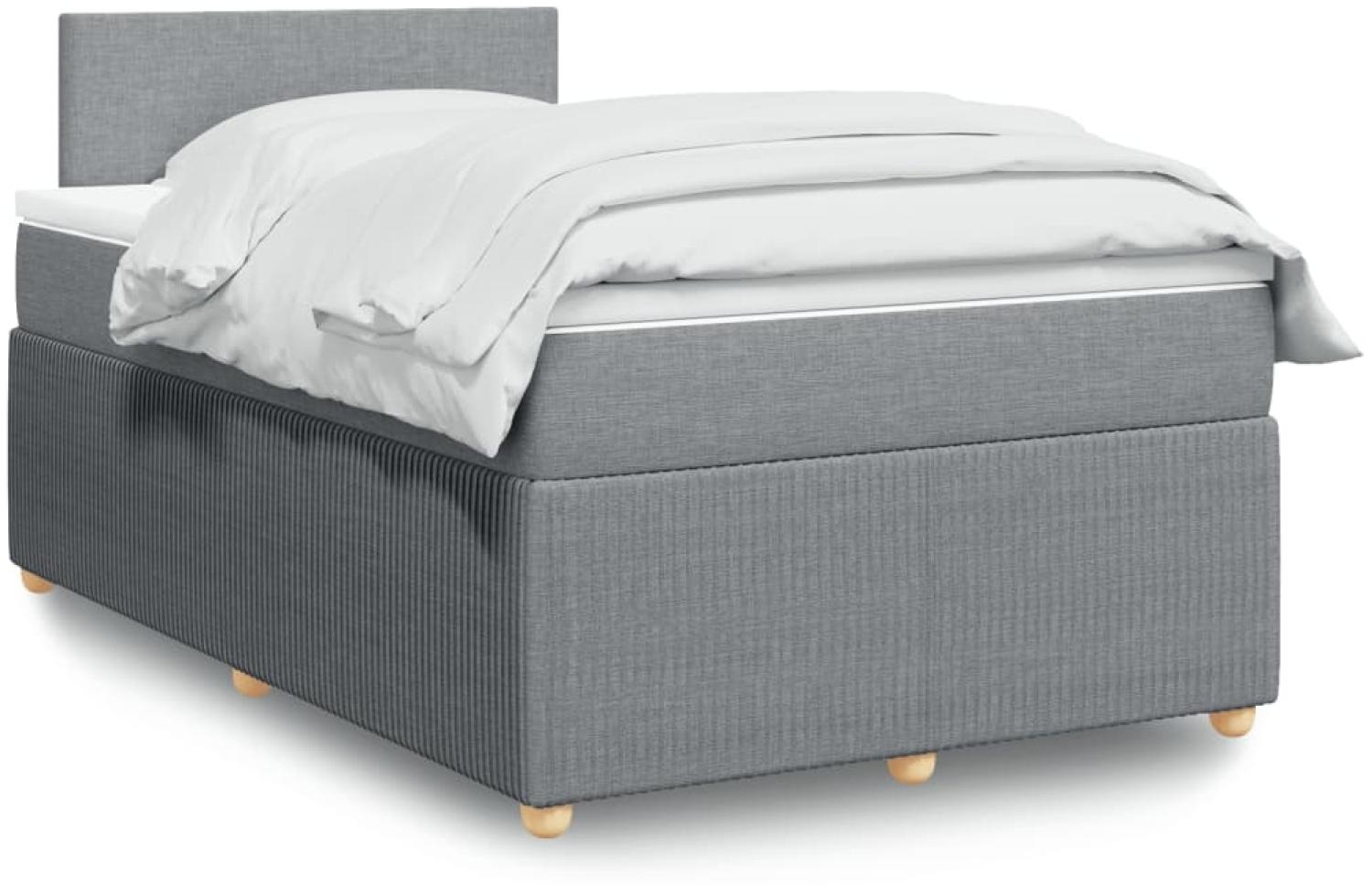 vidaXL Boxspringbett mit Matratze Hellgrau 120x190 cm Stoff 3289688 Bild 1