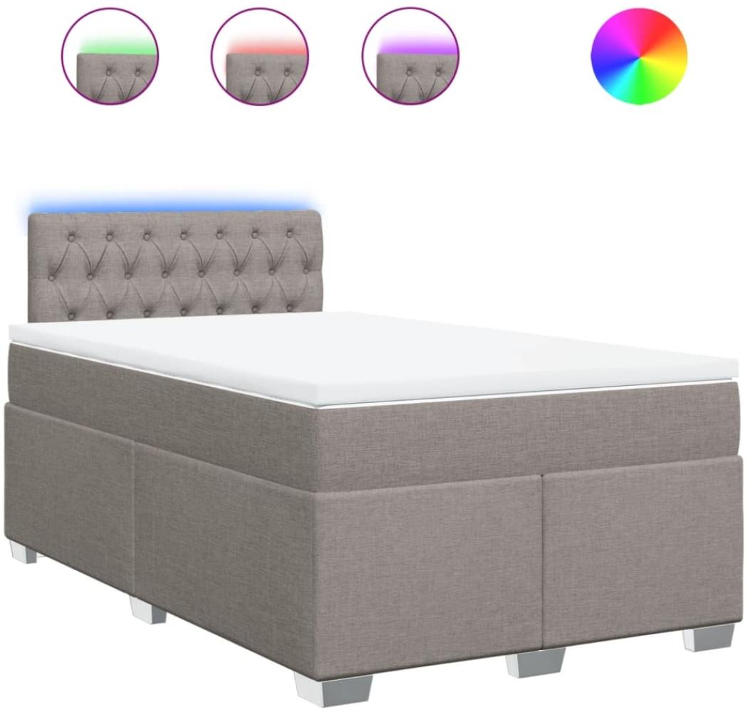vidaXL Boxspringbett mit Matratze Taupe 120x200 cm Stoff 3288166 Bild 1