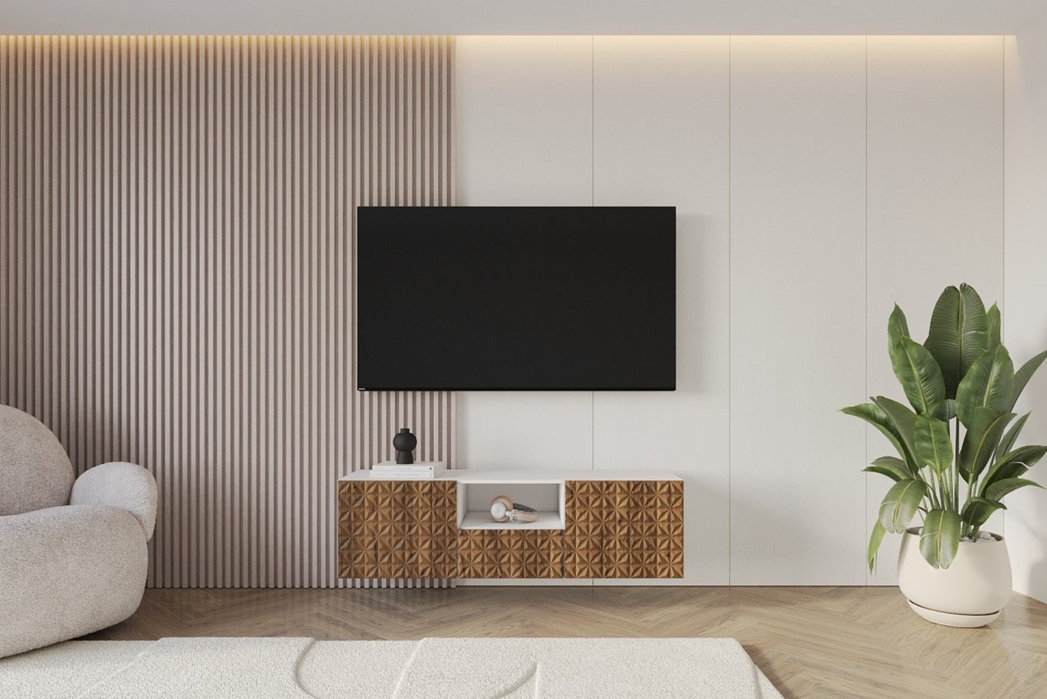 ALTDECOR Lowboard VIRA (1 St, TV-Schrank, TV Möbel, TV Cabinet, Fernsehtisch hängend 140cm), Fernseher schrank, TV Kommode, TV Tisch, TV Sideboard, TV Boar Bild 1