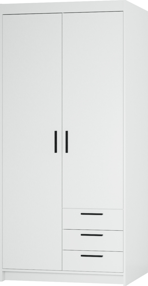 AX LIVING Storicos 2D3S Kleiderschrank Weiß mit schubladen 89,7 cm Bild 1
