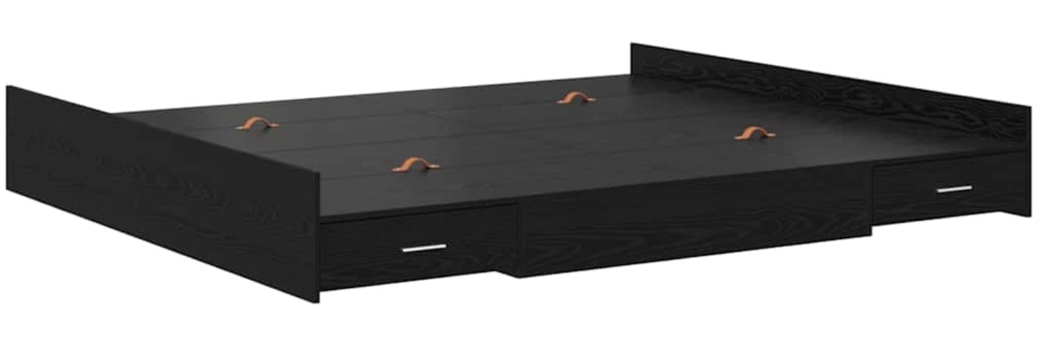 vidaXL Aufbewahrungsbettgestell Schwarz Eichen-Optik 180 x 200 cm 3335270 Bild 1