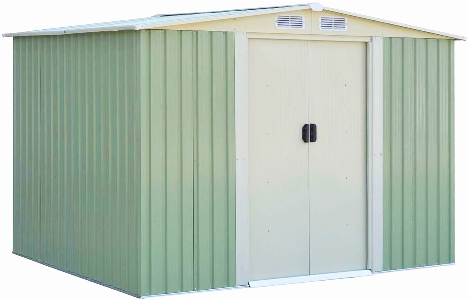 Gerätehaus Gartenhaus Lagerschuppen Geräteschuppen mit Schiebetür Grün Metall 205 x 257 x 175,5 cm Bild 1