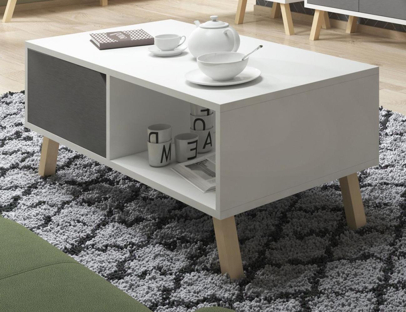 Couchtisch Edos in grau und weiß 110x60 cm Bild 1