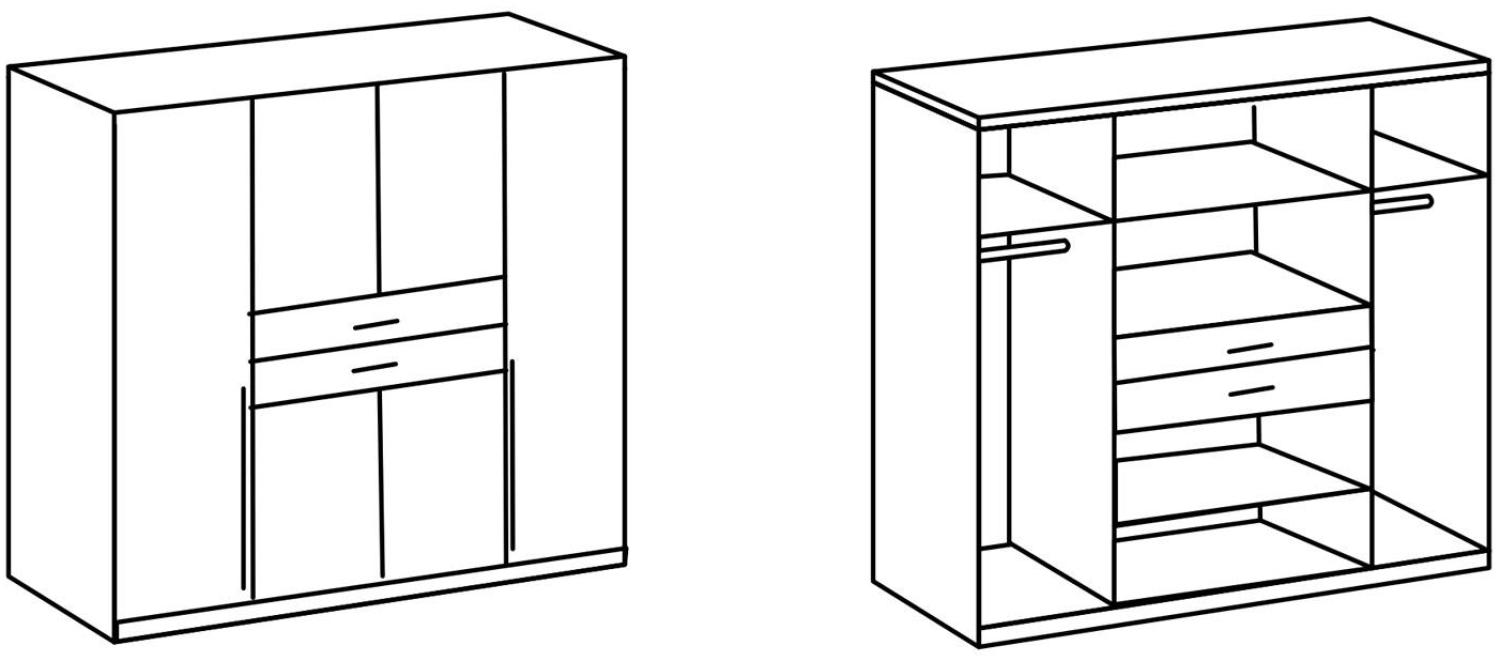 Kleiderschrank DENNIS weiß Carbon-Oak Schrank 180 cm Bild 1