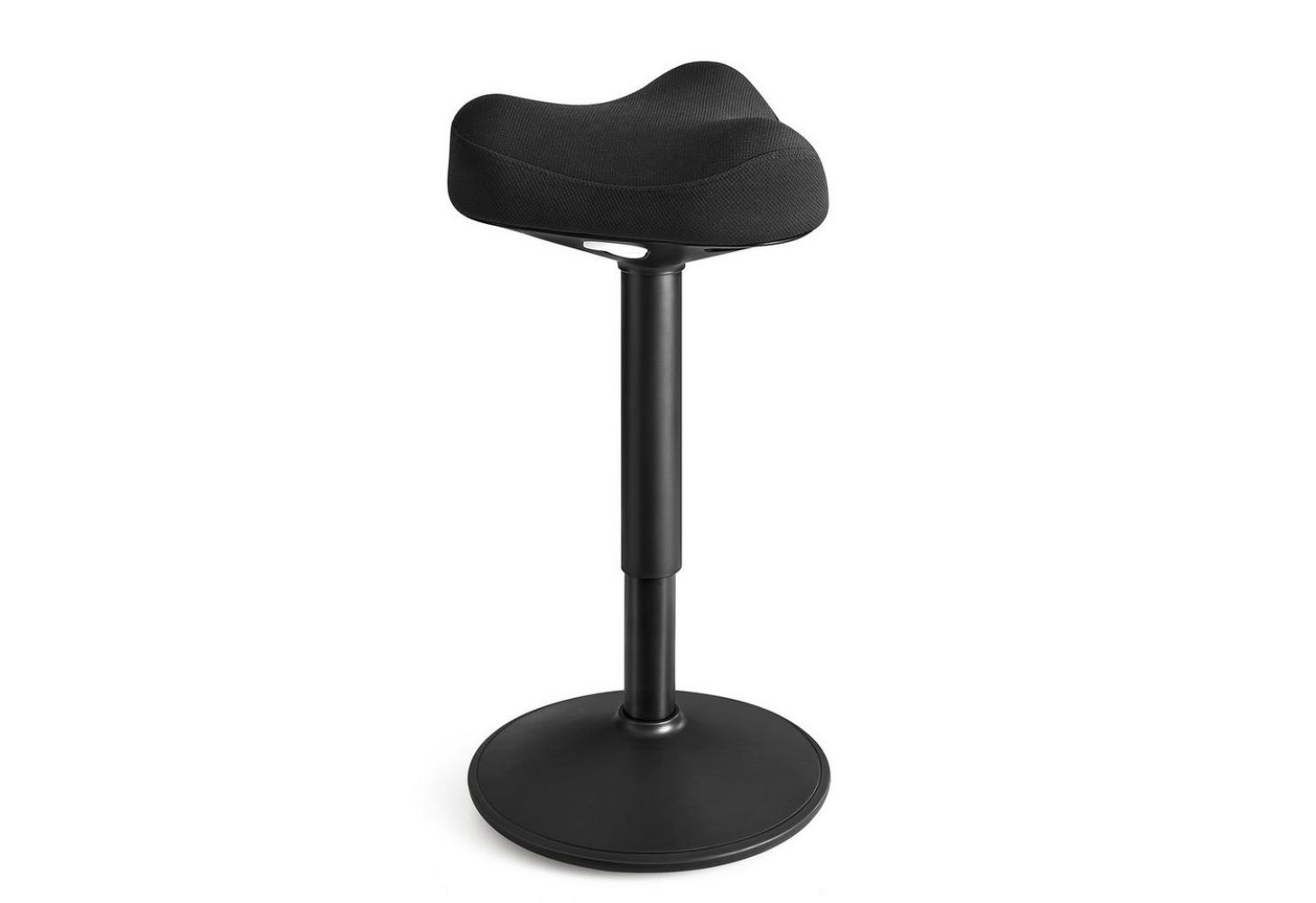 Songmics Hocker, Stehhocker um 360° neigbar, Schreibtischstuhl, höhenverstellbar 58-83 cm, großer Sockel, Anti-Rutsch, modern, schwarz Bild 1