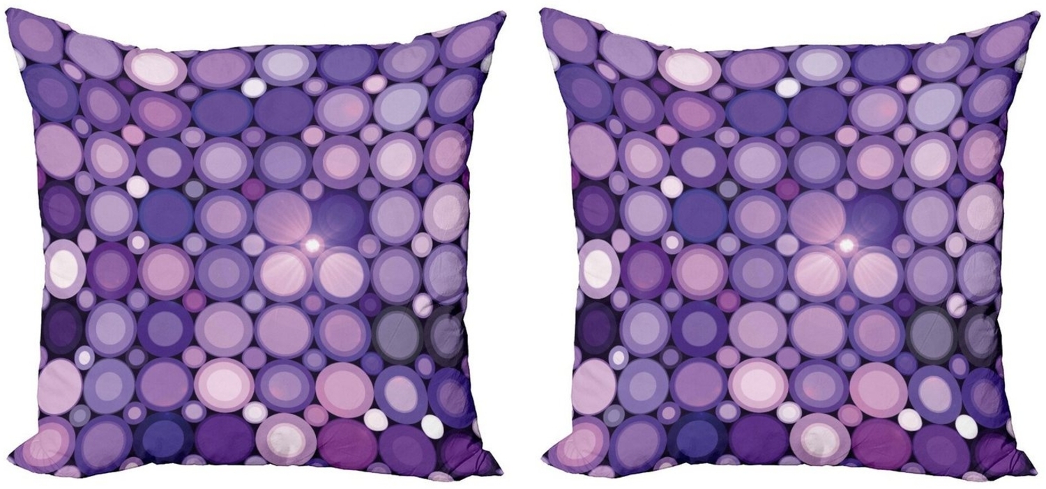 Abakuhaus Kissenbezüge Modern Accent Doppelseitiger Digitaldruck, (2 Stück), Modern Geometrische Violet Kreise Bild 1