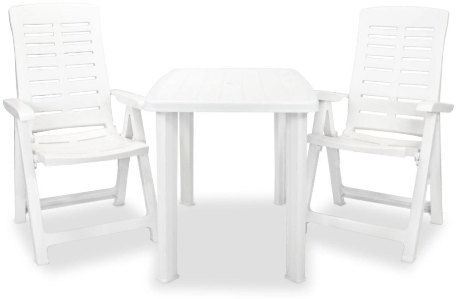 vidaXL 3-tlg. Bistro-Set Kunststoff Weiß 275073 Bild 1