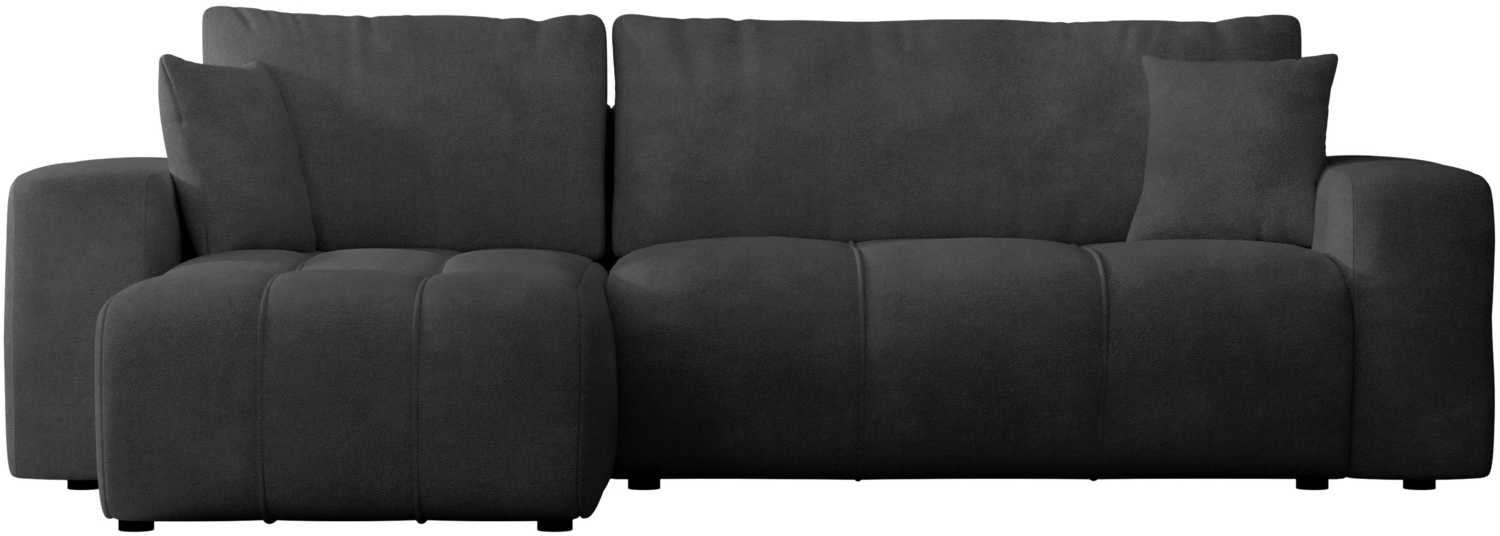 Mirjan24 'Furyn' Ecksofa mit Bettkasten und Schlaffunktion, L-Form, schwarz, 244 x 145 x 82 cm Bild 1