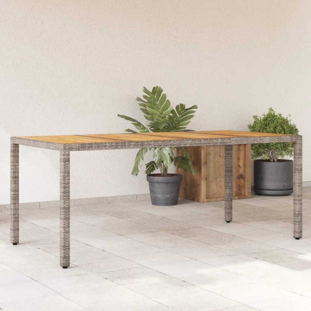 vidaXL Gartentisch mit Akazienholz-Platte Grau 190x90x75cm Poly Rattan 365542 Bild 1