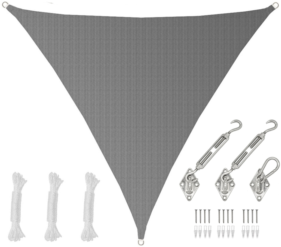 6x6x6m UV Sonnensegel Atmungsaktiv mit Befestigung Grau Bild 1