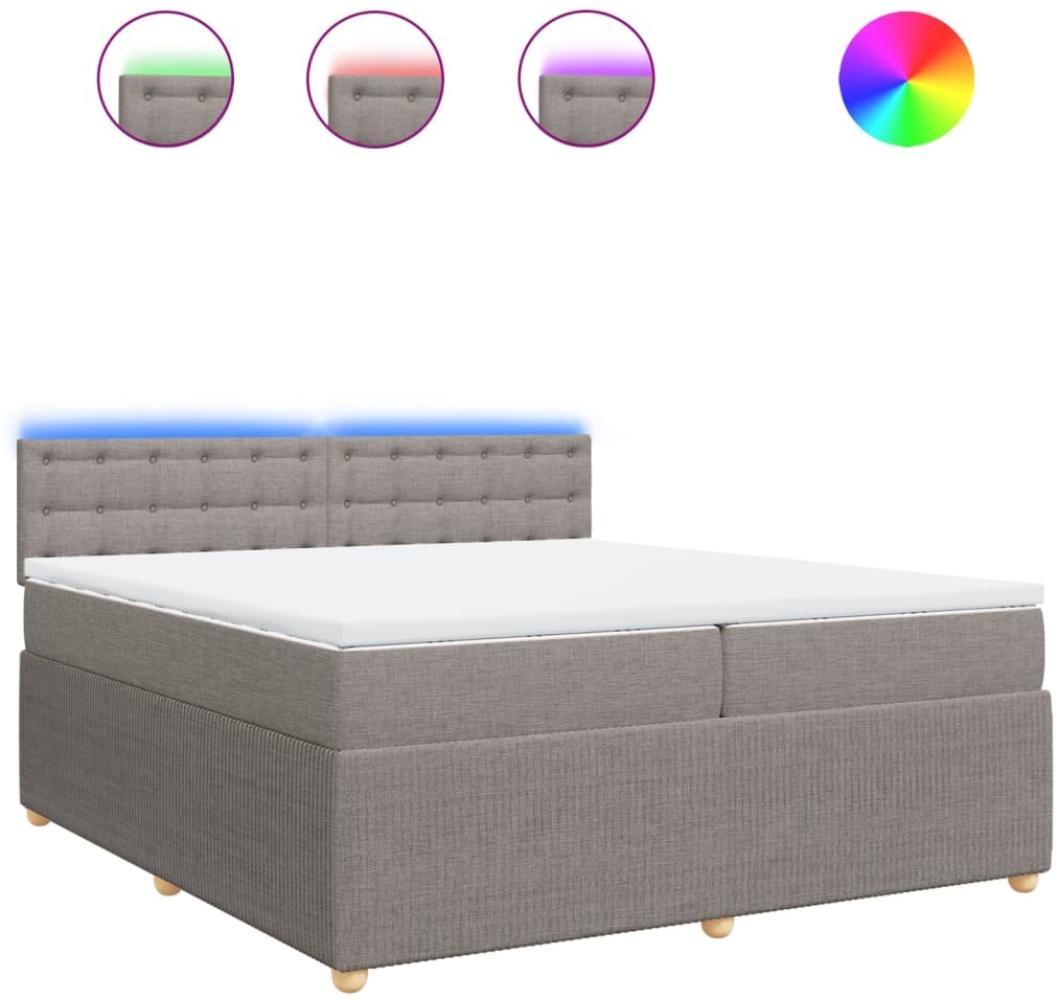 vidaXL Boxspringbett mit Matratze Taupe 200x200 cm Stoff 3289881 Bild 1