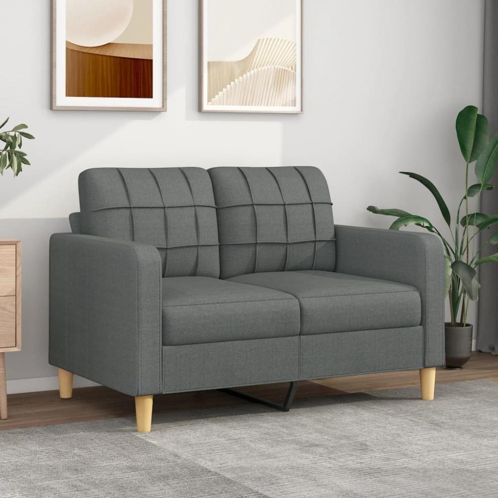 vidaXL 2-Sitzer-Sofa Dunkelgrau 120 cm Stoff 359084 Bild 1