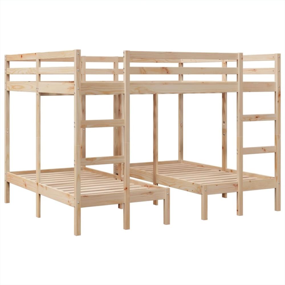 vidaXL Dreifach-Etagenbett 160x200/80x160 cm Massivholz Kiefer 3308580 Bild 1