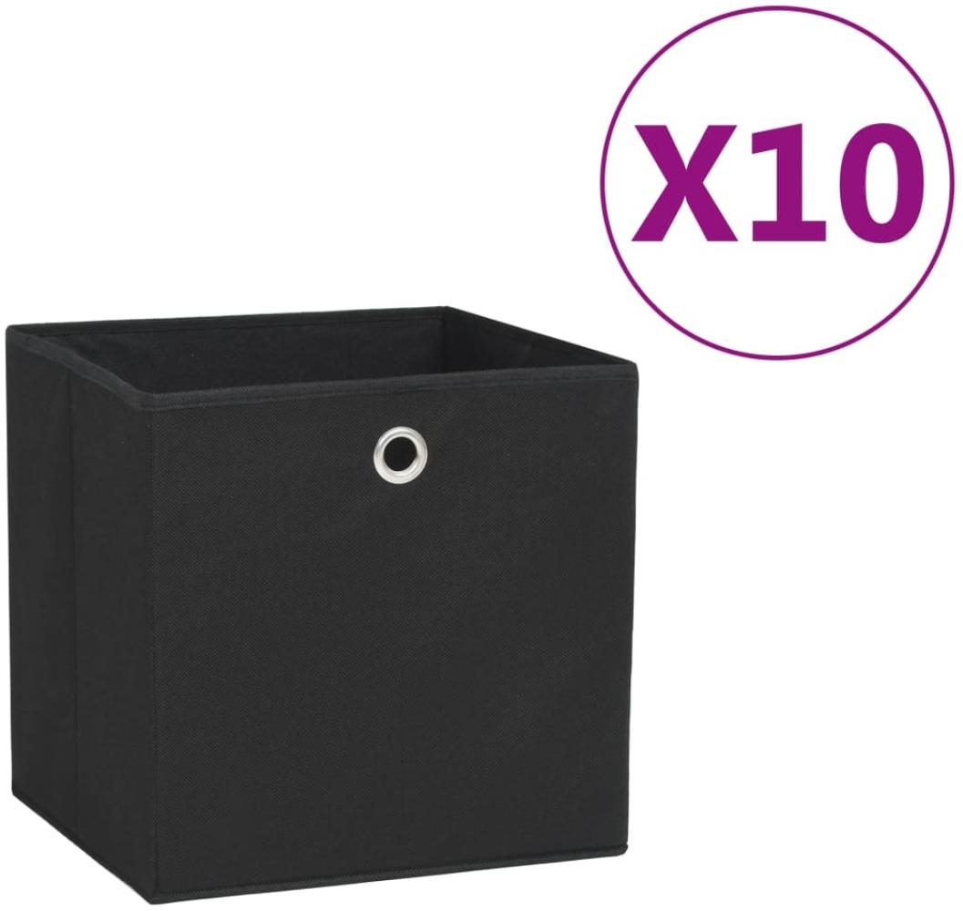 vidaXL Aufbewahrungsboxen 10 Stk. Vliesstoff 28x28x28 cm Schwarz 325189 Bild 1