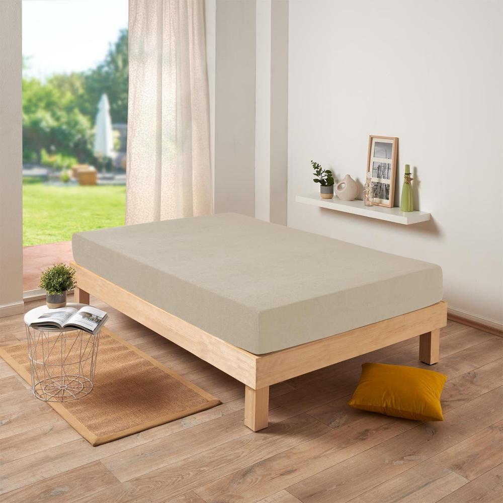 Traumschlaf Frottee Stretch Spannbettlaken, Taupe, 140 x 200 - 160 x 200 cm Bild 1