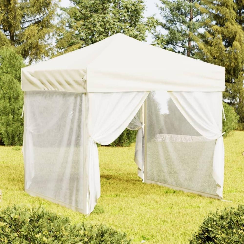 vidaXL Partyzelt Faltbar mit Seitenwänden Creme 2x2 m 93508 Bild 1