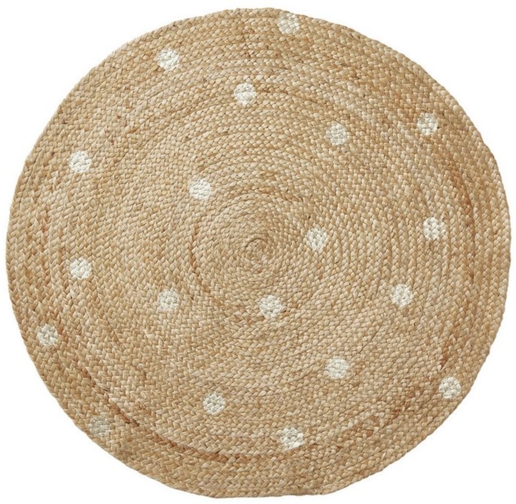 vertbaudet Kinderteppich Kinderzimmer Jute-Teppich mit goldenen Tupfen Bild 1