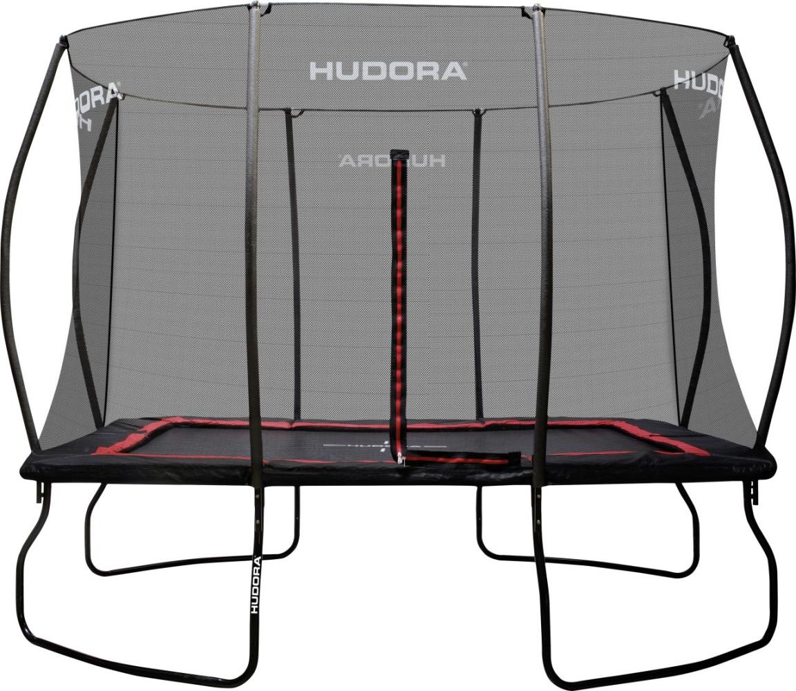 Hudora 4square Trampolin schwarz mit Sicherheitsnetz, L x B 215x305 cm Bild 1