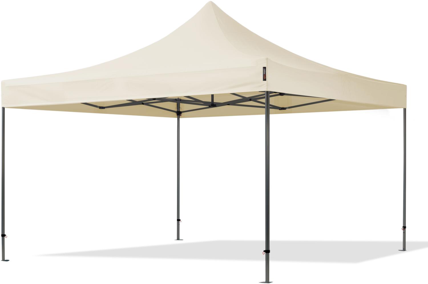 4x4 m Faltpavillon, PREMIUM Stahl 40mm, creme Bild 1