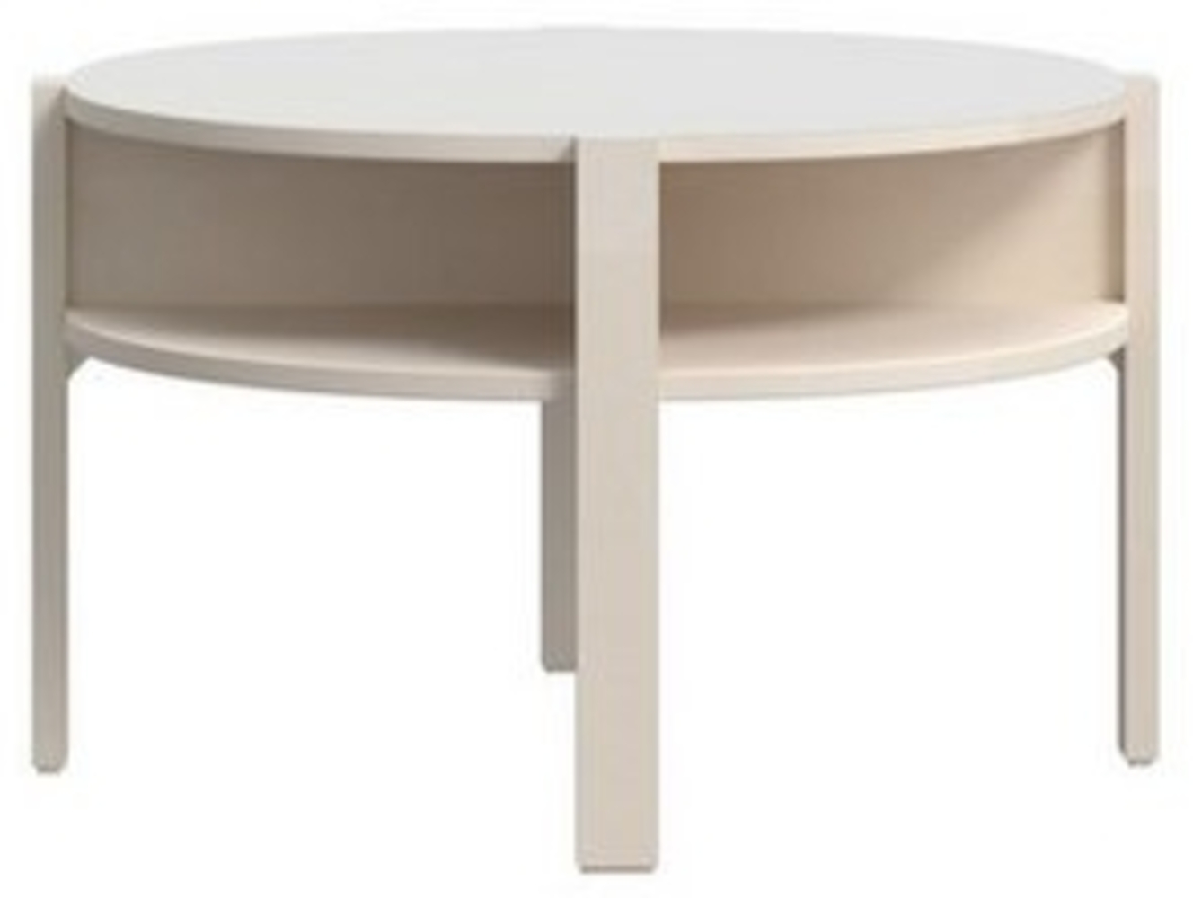 Couchtisch >BREATHTAKER< rund, 4 Fächer, Ablage, sandfarbig - 45,5x74,4cm (HxD) Bild 1