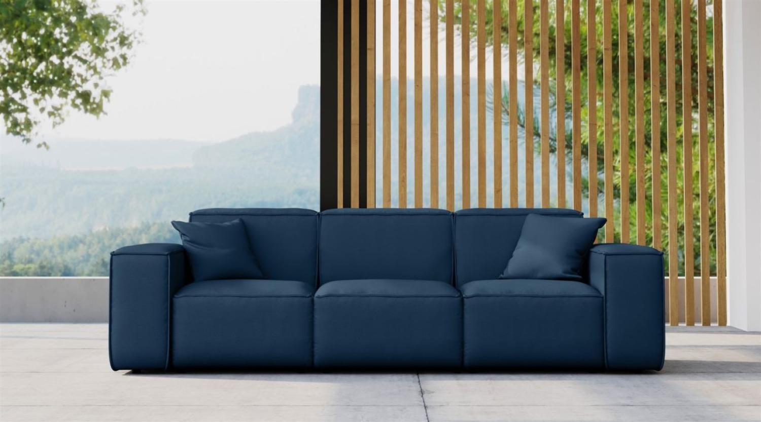 Gartensofa Loungesofa Sofa 3-Sitzer SUMMER wetterfester Stoff NXL Dunkelblau Bild 1